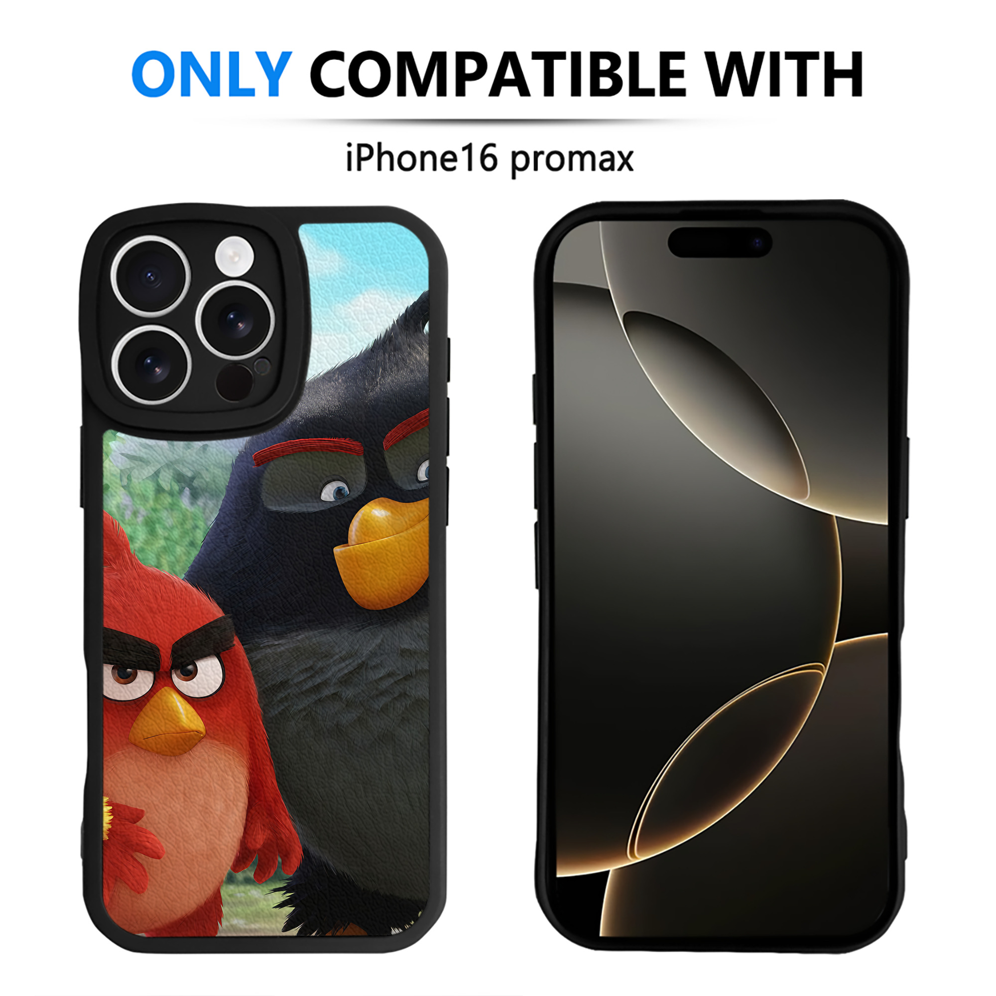 （画像用） Angry Birds アングリーバード 【iPhone 16シリーズ対応】シリコンスマホケース（レザー調） 材質：シリコン